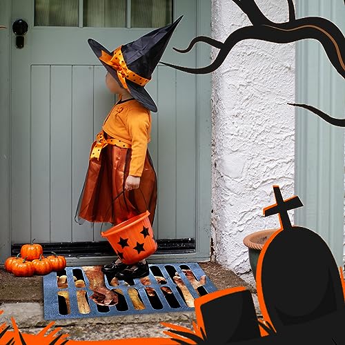 Eyccier Halloween Door Mat 3D Horror Clown Sewer Doormat Non-slip Washable Illusion Rug Foldable Doormat Bath Mat Halloween Decorations 31.5x19.7