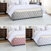 AMSKA INTERNATIONAL Divan Bed Base Frame Cover Wrap Valance, Artificial Silk, Pintuck Pinch Pleat, Silver Grey, Blush Pink, White, (1006) (Blush