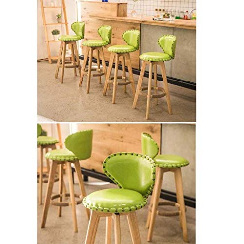 AANAN Stools,Stool Breakfast Kitchen Counter Bar Stools Pu Leather Seat Bar Chairs Solid Legs Barstoolsk Grey High Stools