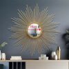 WLABCD Mirror Sunburst Wall Mirror, 3D Large Round Metal Starburst Decorative Wall Mirror, Dining Room, Living Room,Porch Decorative Hanging Mirr