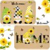 2 Pieces Bee Gnomes Welcome Door Mats Gnome Honey Bee Kind Summer Doormat Summer Kitchen Mat Bath Rug Floor Door Mats Non Slip Doormat Soft Runne