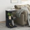 Fixwal End Table with Charging Station, Modern 3-Tier Narrow Side Table, Bedside Table with USB Ports and Outlets, Rolling Bedside Nightstand wit