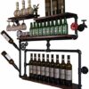 NEOCHY Wine Rack Retro Modern Wall-Mounted Goblet Holder Hanging Bottle Display Floating Living Room Bar Decoration