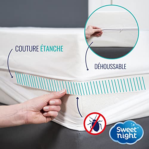 SWEET NIGHT Sweetnight – Full Cover 100 x 200 cm Bed Bug and Anti-Dust Mite | Fully Protects Your Mattress | Zip Closure | No Chemical Treatment