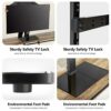 FITUEYES Universal TV Stand for 27-55 Inch TV, Height Adjustable & 10° Horizontal Adjustable Table Top TV Stand with 8mm Glass Base, Pedestal TV