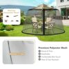 COSTWAY 2.5-4M(8-13FT) Patio Umbrella Mosquito Netting, Outdoor Offset Parasol Table Screen with Double Zippers and PVC Water Tubes at Base, Adju