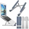 TechShak 2 Pack Laptop Stand for Desk - Adjustable Laptop Riser for Desk, Aluminum Ergonomic Computer Stand for Home Office, Ventilated Macbook S