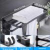 Towel Rails,Towel Holder with 2 Towel Bars Wall Mounted, 24 Inch Self Adhesive Towel Rail with Hooks, Aluminum Towel Holders Towel Rack For Bathr