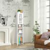 AIIKTOTA Bathroom Storage Cabinet,Floor Standing Display Cabinet,Home Storage Furniture Organizer Unit for Office Living Room Kitchen Entryway,Wh