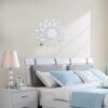 Yosoo Sunflower Acrylic Mirror 3D Removable Wall Sticker Mirror Effect Decal for Bedroom Tv Background Wall Home Decoration