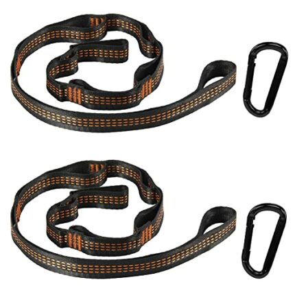 Hammock Straps 2 Pack 2M Outdoor Camping Hammock Tree Accessories Yoga Swing Hanging Belt Heavy Duty Extension Loop Suspension System With 2 Cara