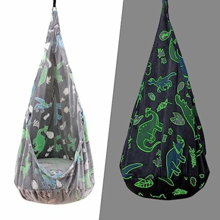 ZAIXIA Kids Pod Swing Seat, Sensory Swing Chair with PVC Inflatable Cushion, Hanging Hammock Chair for Indoor and Outdoor Use