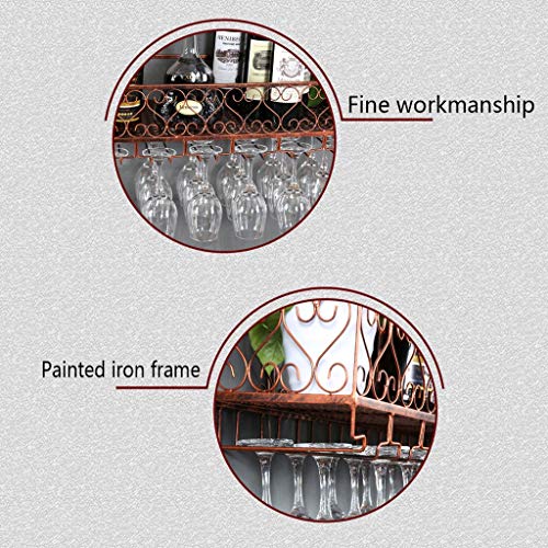 PIBM Stylish Simplicity Wine Shelf European Wrought Iron Hanging Wine Rack, Creative Wall Hanging Wine Rack, Bronze , 150cm