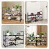 ALLFYL Large Shoe Rack, Shoe Storage Rack Metal Shoe Slot Organiser,12-16 Pairs Shoes Thickened Shoe Organiser For Hallway,Living Room,Bedroom Qu