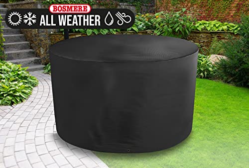 Bosmere All-Weather Round Patio Set Cover 4/6 Seat, 100% Waterproof, UV Protected, Heavy Duty 600D Oxford Fabric, D188 H90cm A520XLC