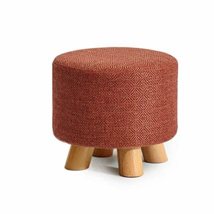 LHTCZZB Movable Removable and Washable Non-slip Load-bearing Stool Beech Wood + Cotton and Linen Low Stool Suitable for Adult Household Living Ro
