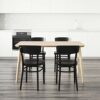 Ikea IDOLF/LISABO table and 4 chairs, 140x78 cm, ash veneer/black
