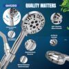 GH1200 Handheld Filter Shower Head High Pressure with10 Modes Quick Installation, Leak- Proof and Clog Resistant Powerful High Pressure Shower He