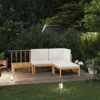 WODMB Garden Furniture 4 pcs with cushions Cream Solid Acacia Wood Garden Set Outdoor Furniture (Color : A, Size : One size)