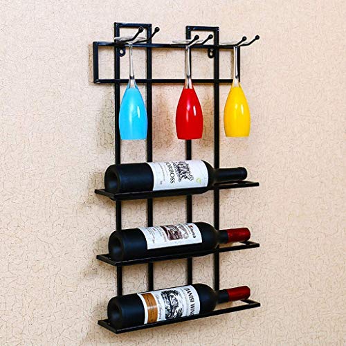 OUSIKA Wine Racks,Wine Lovers/Rustic Wine Shelf Stem Glass Holder & Wine Cork Storage Wall Mounted Metal Wine Rack Organizer Wine Glass Rack Hang