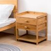 SDFGH Bedside Cabinet Simple Mini Bedside Cabinet, Storage Cabinet with Removable Double Drawer Design