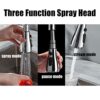 3 Functions Kitchen Tap Spray Head Pull Out Spray Shower Head for Kitchen Bathroom Mixer Tap Faucet Replacement Part, G 1/2 Connector, Chrome Fin