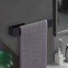 ANOTHEEE Hand Towel Holder Black Towel Ring Self Adhesive Towel Rail for Bathroom, Towel Rail Self Adhesive With 2 Pac Self Adhesive Hooks SUS304