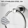 Towel Holder, Stainless Steel Bathroom Towel Ring, Wall Mounted Hanging Towel Hanger, Towel Rails for Bathroom & Kitchen Storage (Classic)