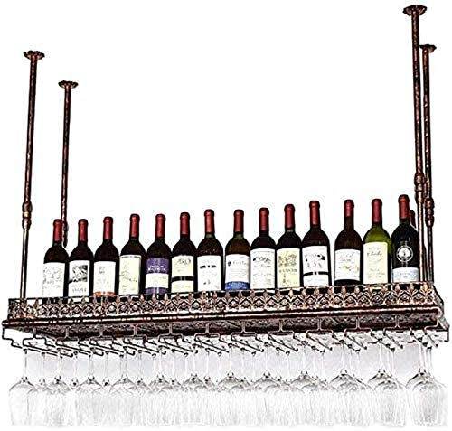 EYLINK Wine Racks,Wine Lovers/Floating Wine Shelf Wine Glass Rack Wine Rack Adjustable Height Ceiling Mounted Hanging Wine Bottle Holder Metal Ir