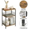 YMYNY 3 Tier End Table with Storage Rack, Side Table Small Nightstand, Coffee Table, Industrial Style, Small Table in Living Room and Bedroom, 40
