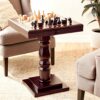 Frenchi Furniture Table, Wood, Mahogany, 27.58 in x 22.06 in x 22.06 in