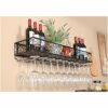 Wall-Mounted Wine Rack Simple Style Metal Home Goblet Multi-Function Display Storage Wine Rack -Restaurant Kitchen Bar Living Room Height Adjusta