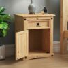 Amazon Brand - Movian Rectangular Corona 1 Drawer 1 Door Bedside Cabinet, Nightstand, Brown, 35 cm x 48 cm x 60 cm