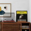 Ammonite Light up Now Spinning Vinyl Record Stand, Now Playing Record Stand, Wooden Acrylic Holder for Vinyl Album Display and Storage Warm White