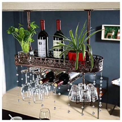 Simple Stylish Simplicity Wine Rack Retro Inverted Creative Display Multi-Function Storage Wine Glass Holder Adjustable Height Restaurant Bar Flo