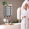 Towel Rack Wall Mounted, Towel Rack with Metal Shelf and 3 Hooks for Small Bathroom, Towel Storage Wall