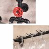 Wine rack Wrought Iron Loft Retro Industrial Wind Wall Wine Rack Wall-mounted Wine Rack Water Pipe Rack Goblet Holder Shelf (size: 120 × 60cm)