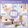 LED Makeup Mirror with Lights 3 Colour Light Rechargeable Portable Travel Mirror with 1X/3X/7X Magnification, Tri-Fold Lighted Vanity Mirror Make