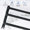 Towel Rail Self Adhesive Towel Holder Hanger Anti-Rust Dual Rod Towel Shelf Bar Towel Bar Towel Storage 2 Installation Methods Adjustable Towel H