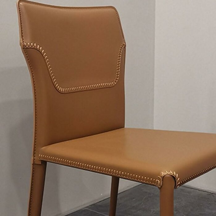 LXXSH Saddle Leather Dining Chair Single Relaxed Chair Dining Stool Furniture Furniture Chairs for Kitchen