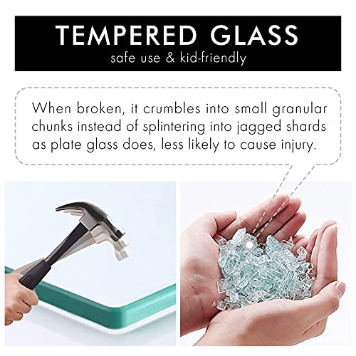 KES Bathroom Shelves 60CM Shower Shelf 8MM Thick Tempered Glass, Rectangular Glass Shelf with Polished Chrome Brackst Bathroom Shelf 2 Pack, BGS3