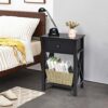 ZYZMH 2PCS Nightstand Chair Side End Table with Drawer & Shelf Bedroom Furniture