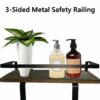 Towel Racks for Bathroom,Hanging Towel Storage for Rolled Towels with Wooden Shelf and 3 Hooks, Rust-Proof Metal Towel Holder