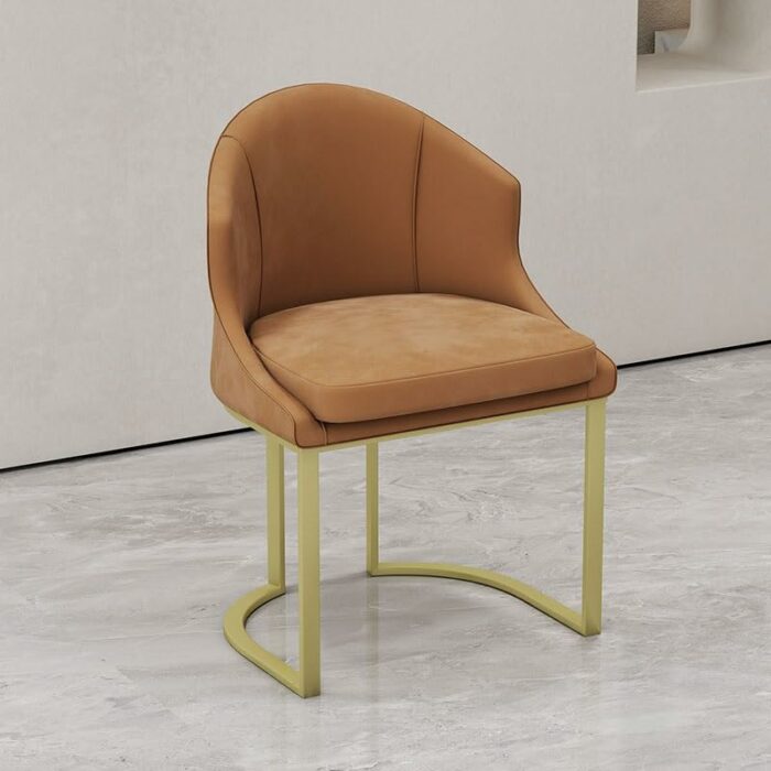 WALNUT Dining Chairs Design Metal Executive Backrest Chair Leisure Ergonomic Kitchen Furniture (Color : Argento, Size : Light Grey)