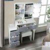 Saihemei Makeup Vanity with Lights and Charging Station, Large Vanity Desk with Storage Shelves and 4 Drawers, 3 Color Lighting Modes Vanity Set