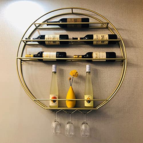 LUKEO Wall-mounted Wine Rack European-style Wrought Iron Glass Cabinet Restaurant Display Cabinet Bar Storage Rack