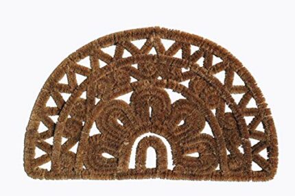 ID Mat 4575 _ L – Galvanised Steel Half Moon Door Mat Coconut Fibre/Beige 75 x 45 x 2.5 cm