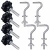 Therwen 8 Pcs Hammock Combo Hardware Kit Hammock Stand Replacement Hooks M8 x 40 mm Star Hand Knob for Home Patio Umbrella Base Garden