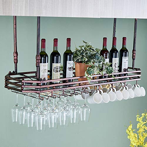 OUSIKA Wine Racks,Wine Lovers/Wall Mounted Wine Rack Hanging Wine Glass Rack Bar Creative Wine Rack Upside down Goblet Rack Ceiling Decoration Sh