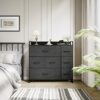 YITAHOME Chest of Drawers, Cationic Fabric 7-Drawer Storage Organizer Unit for Bedroom Living Room Closet, Sturdy Steel Frame, Easy Pull Fabric B